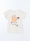 Crew Neck Printed Baby Girl Pajamas Set